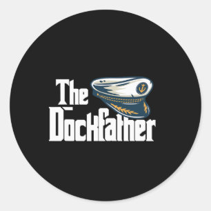 Der Dockfather Lustiger Boating Angelboot Vater Ca Runder Aufkleber