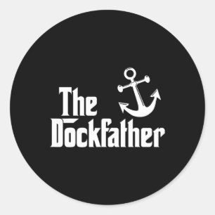 Der Dockvater Funny Boat Vater Capt Runder Aufkleber