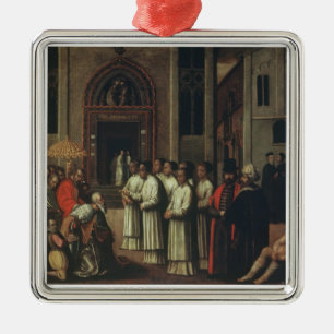 Der Doge Ziani trifft Papst Alexander III Silbernes Ornament