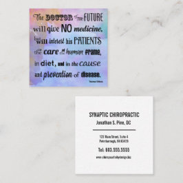 Der Doktor der zukünftigen Aquarell-Chiropraktik Quadratische Visitenkarte