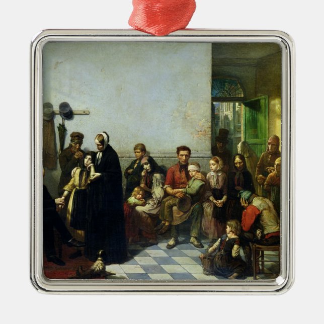 Der Doktor für die Armen Silbernes Ornament (Vorne)