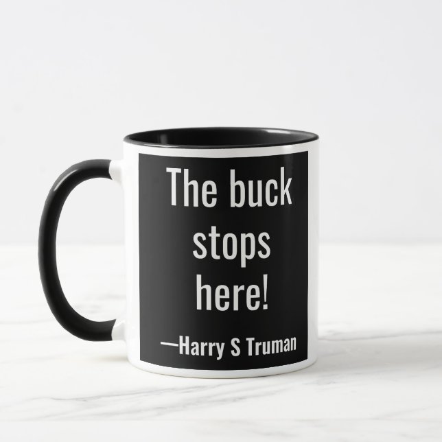 Der Dollar stoppt hier! Harry S Truman Tasse (Links)