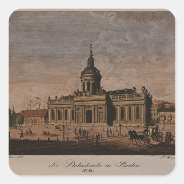 Der Dom, Berlin Quadratischer Aufkleber (Vorderseite)
