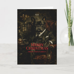 Der Don French Bulldog Mafia Weihnachtskarte Feiertagskarte