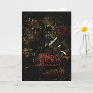 Der Don French Bulldog Mafia Weihnachtskarte Karte