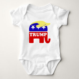 Der Donald Trumptoupee-Republikaner-Elefant Baby Strampler
