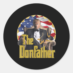 Der Donvater, der lustige Trump 2024, das Comeback Runder Aufkleber