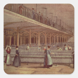 Der Doppelsaal, Dean Mills, 1851 Quadratischer Aufkleber