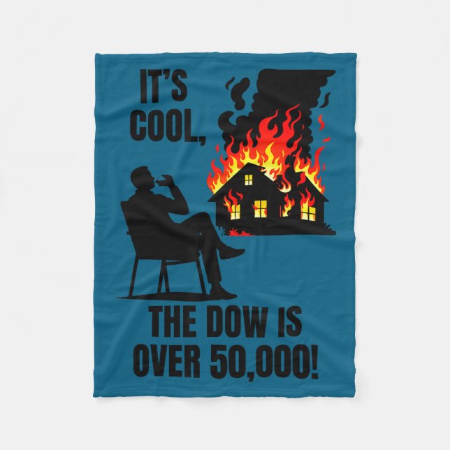 Der Dow ist über 50.000! Meme  Fleecedecke (Vorderseite)