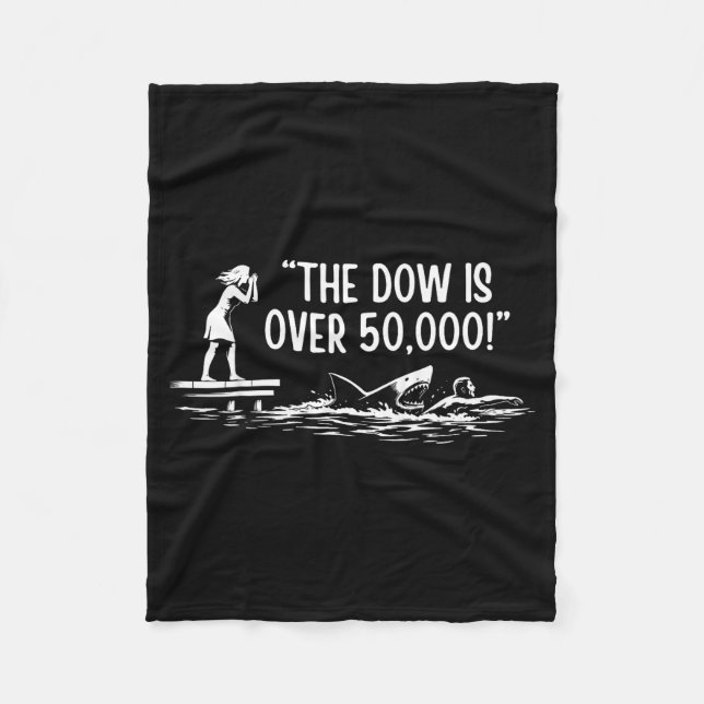 Der Dow ist über 50.000! Meme-Hai  Fleecedecke (Vorderseite)