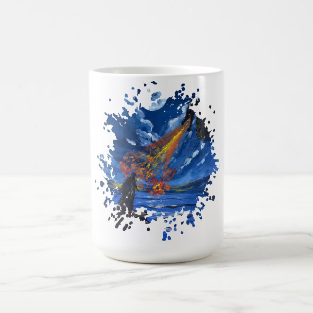 Der Drache- Handgefertigtes Kunstwerk  Kaffeetasse (Mittel)