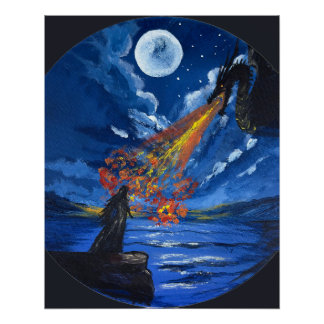 Der Drache - Handgefertigtes Kunstwerk Poster