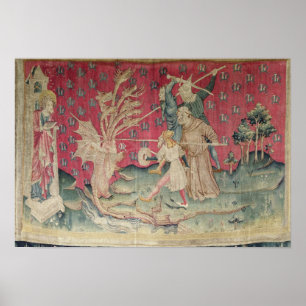 Der Drache kämpft mit den Diener Gottes Poster