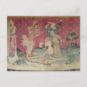 Der Drache kämpft mit den Diener Gottes Postkarte