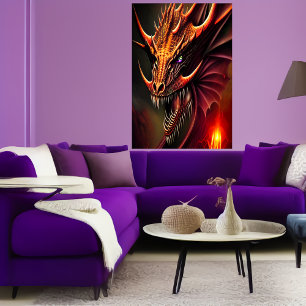Der Drache lächelt   AI Art Poster