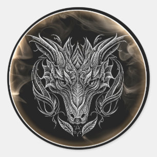 Der Drache Runder Aufkleber