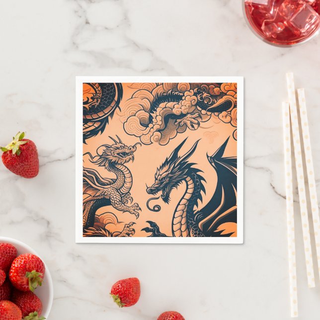 Der Drachenkrieg Orange Skies Serviette (Beispiel)