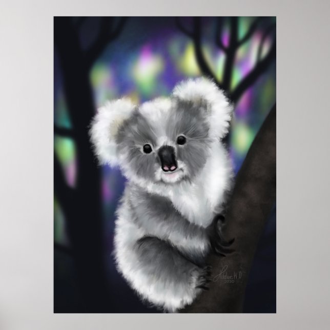 Der Dreamy Koala in einem verzauberten Wald Poster (Vorne)