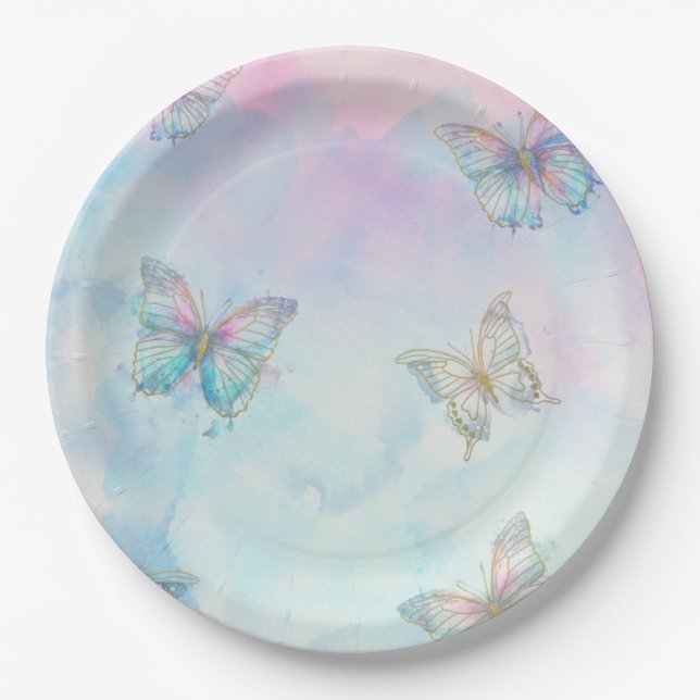 Der Dreamy verzaubert dich mit Schmetterling Pappteller (Vorderseite)