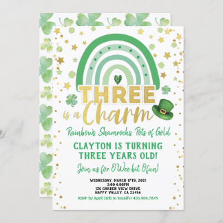 Der dritte Geburtstag des St. Patrick's Day Einladung