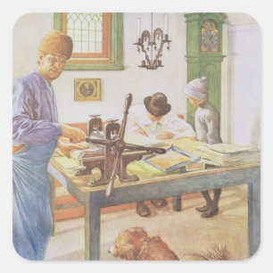 Der Druck-Raum, Kneipe. in "Lasst Licht Hinin" Quadratischer Aufkleber