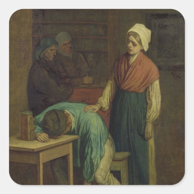 Der Drunkard Quadratischer Aufkleber (Vorderseite)