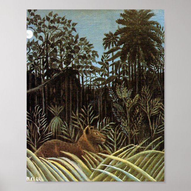 Der Dschungel mit dem Löwen von Henri Rousseau Poster (Vorne)