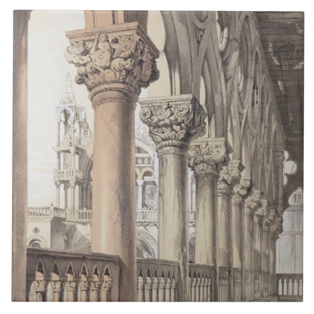 Der Ducal Palast, Renaissance-Hauptstädte des Logg Fliese (Vorderseite)