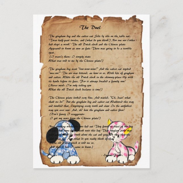Der Duell von Eugene Field Postcard Postkarte (Vorderseite)