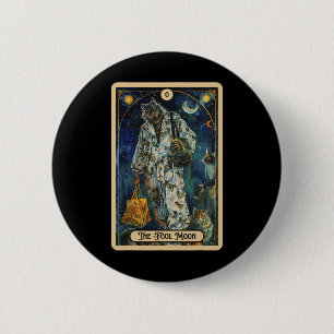 Der dumme Moon Werewolf (der Dumme) Halloween-Taro Button