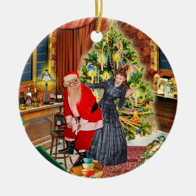 Der dumme Weihnachtsmann! Ich ziehe Schmuck vor:/ Keramik Ornament (Vorne)