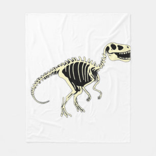 Der dunkle Cartoon Dinosaur Skeleton Fleecedecke