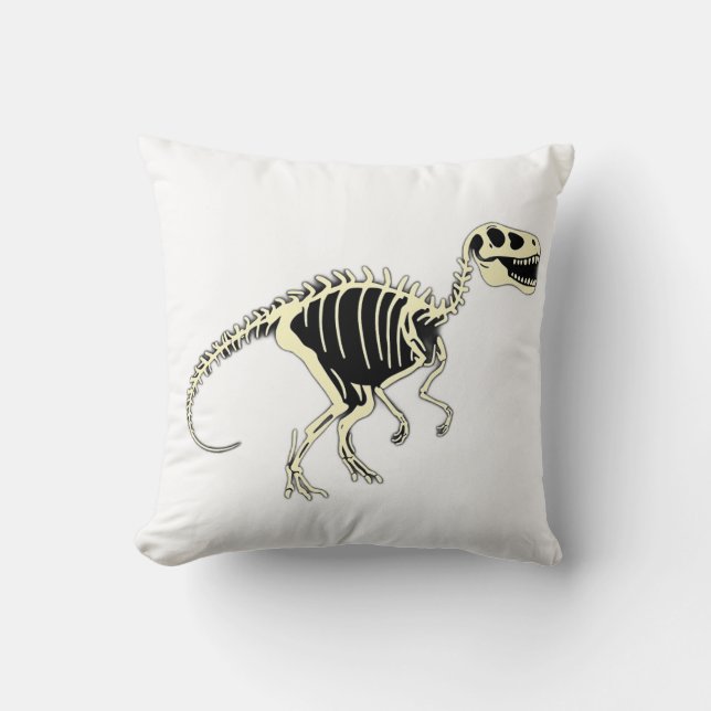 Der dunkle Cartoon Dinosaur Skeleton Kissen (Vorderseite)