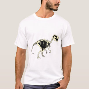 Der dunkle Cartoon Dinosaur Skeleton T-Shirt