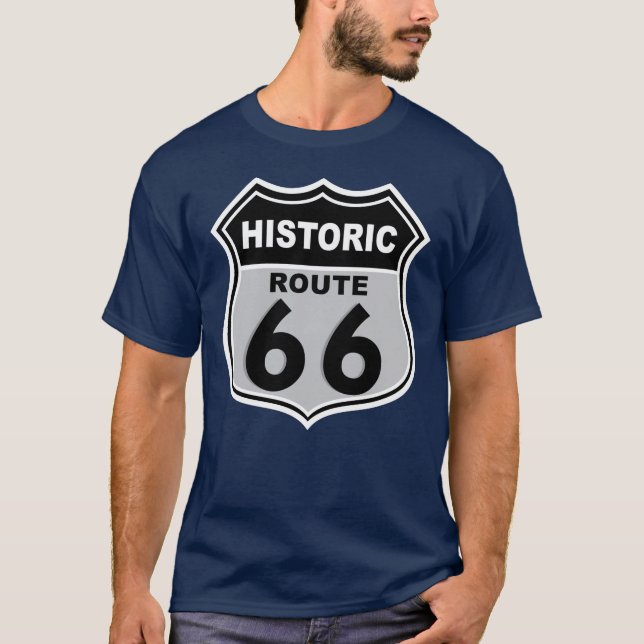 Der dunkle T - Shirt der historischen 66 Männer (Vorderseite)