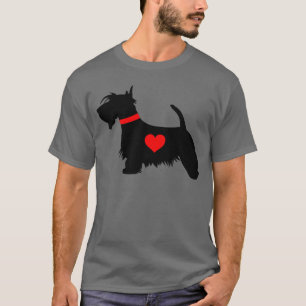 Der dunkle T - Shirt der Scottiehundeherz-Männer