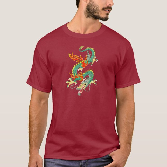 Der dunkle T - Shirt des chinesischen Drachen (Vorderseite)