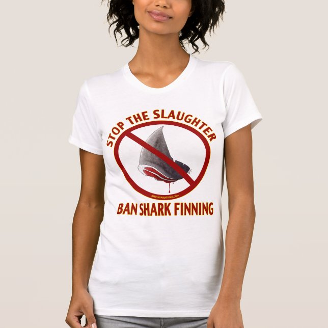 Der dunkle T - Shirt Verbot-Haifisch Finning (Vorderseite)