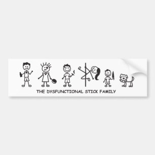 Der dysfunktionelle Stockfamilien-Autoaufkleber Autoaufkleber