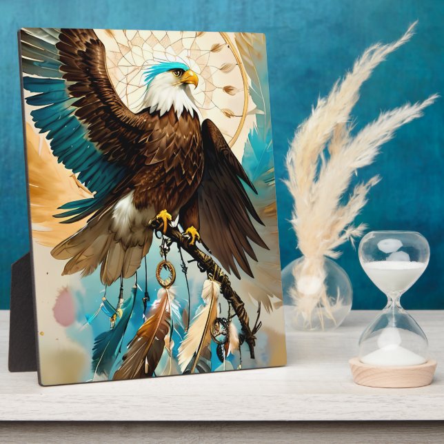 Der Eagle Dreamcatcher | Tabletop Plaque Fotoplatte (Seite)