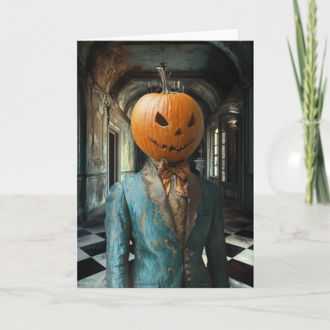 Der Earl Pumpkinhead | Grußkarte für surreal Art Karte (Vorderseite)
