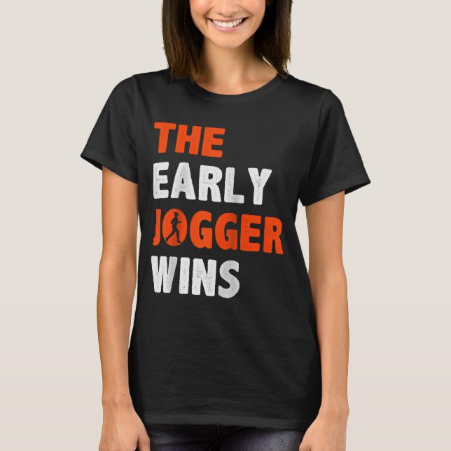 Der Early Jogger gewinnt Triathlon Marathon Raglan T-Shirt (Vorderseite)