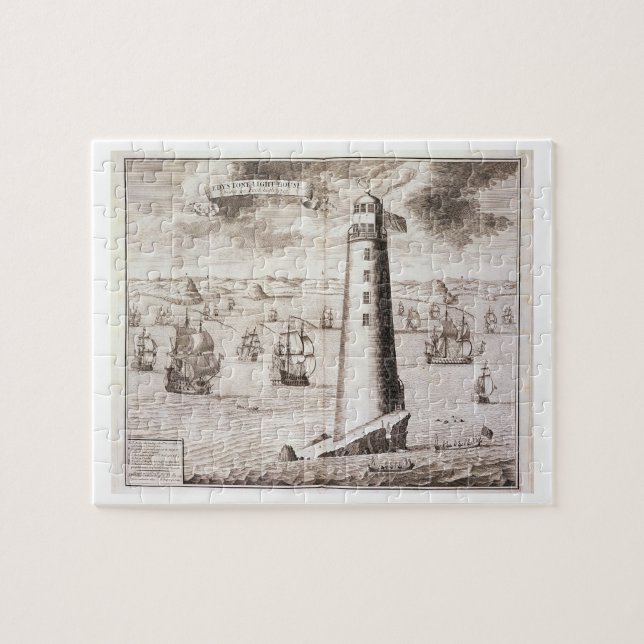 Der Eddystone Leuchtturm, graviert von Hendrick Puzzle (Horizontal)