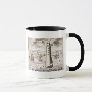 Der Eddystone Leuchtturm, graviert von Hendrick Tasse