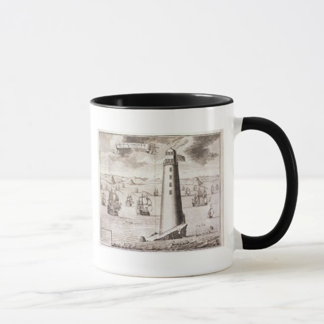 Der Eddystone Leuchtturm, graviert von Hendrick Tasse (Rechts)
