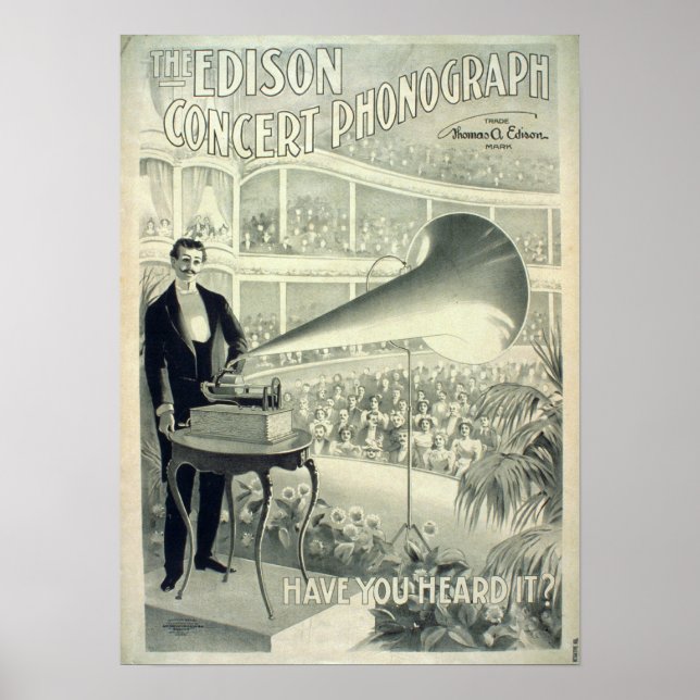 Der Edison-Konzertphonographen. Poster (Vorne)