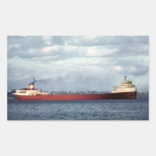 Der Edmund Fitzgerald am St. Clair River Rechteckiger Aufkleber
