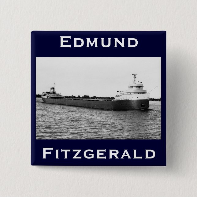 Der Edmund Fitzgerald auf dem Fluss St. Clair Button (Vorderseite)