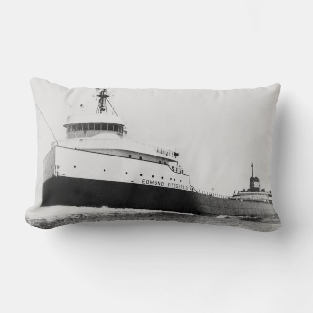 Der Edmund Fitzgerald Vintage Great Lakes See Lendenkissen (Vorderseite)