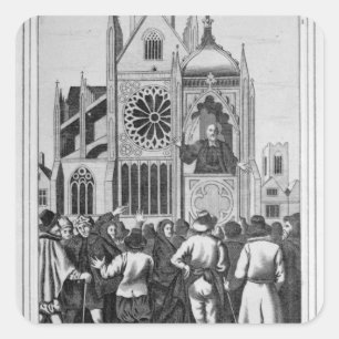 Der ehrwürdige Dr. Shaw Preaching Quadratischer Aufkleber